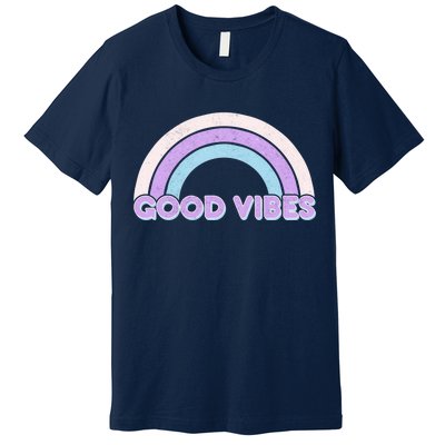 Retro Good Vibes Rainbow Premium T-Shirt