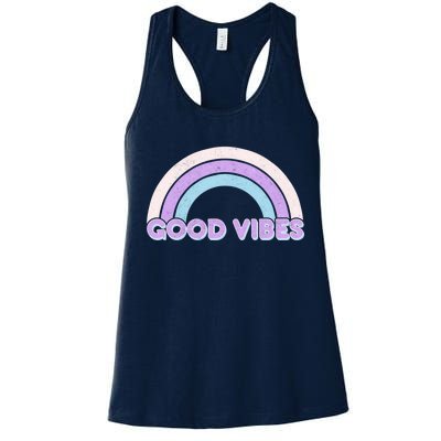 Retro Good Vibes Rainbow Women's Racerback Tank