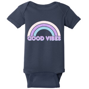 Retro Good Vibes Rainbow Baby Bodysuit