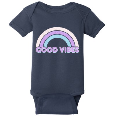 Retro Good Vibes Rainbow Baby Bodysuit