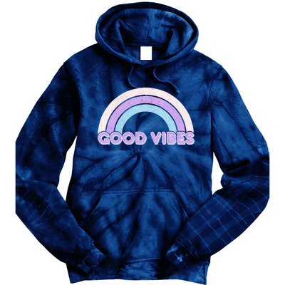 Retro Good Vibes Rainbow Tie Dye Hoodie