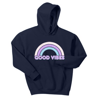 Retro Good Vibes Rainbow Kids Hoodie