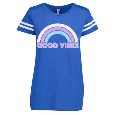 Retro Good Vibes Rainbow Enza Ladies Jersey Football T-Shirt