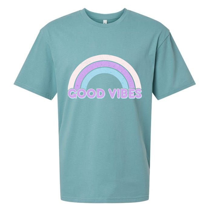 Retro Good Vibes Rainbow Sueded Cloud Jersey T-Shirt
