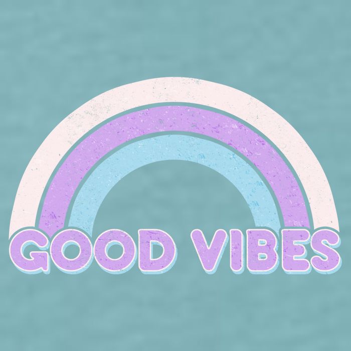 Retro Good Vibes Rainbow Sueded Cloud Jersey T-Shirt