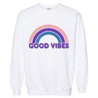 Retro Good Vibes Rainbow Garment-Dyed Sweatshirt