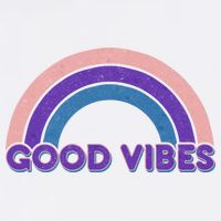Retro Good Vibes Rainbow Garment-Dyed Sweatshirt
