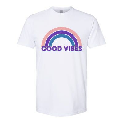 Retro Good Vibes Rainbow Softstyle CVC T-Shirt