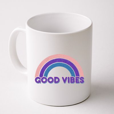 Retro Good Vibes Rainbow Coffee Mug