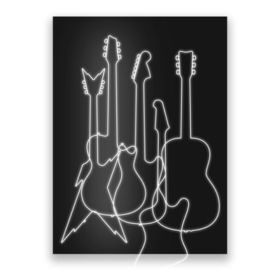 Retro Guitars Poster