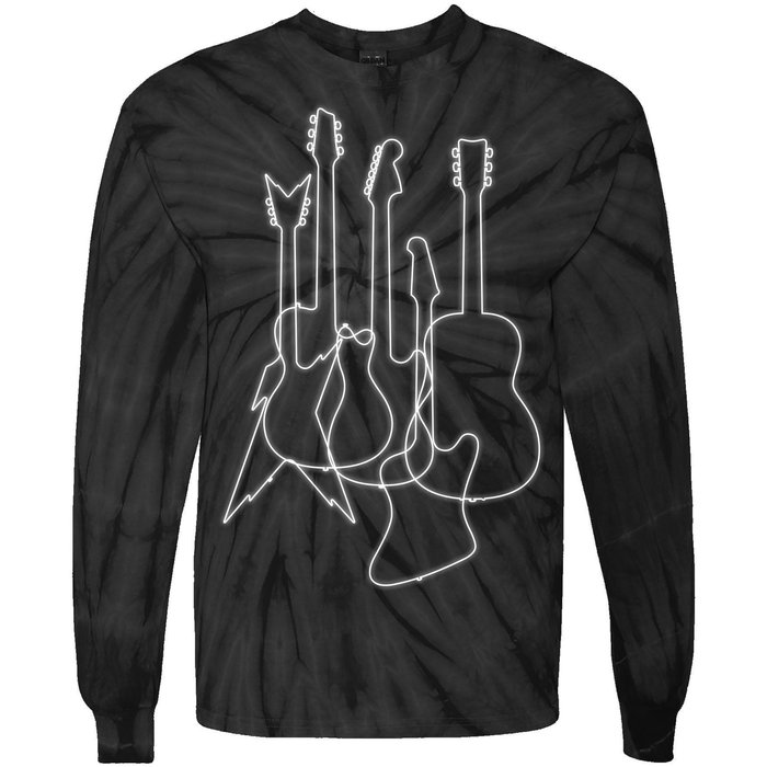 Retro Guitars Tie-Dye Long Sleeve Shirt