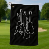 Retro Guitars Golf Towel