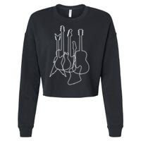Retro Guitars Cropped Pullover Crew