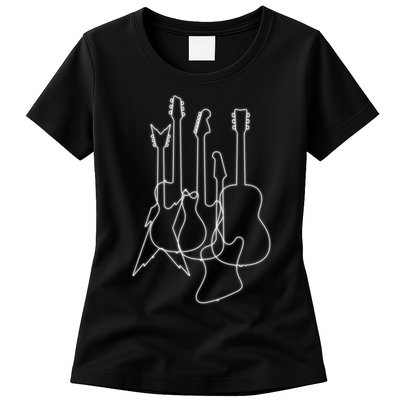 Retro Guitars Womens T-Shirt