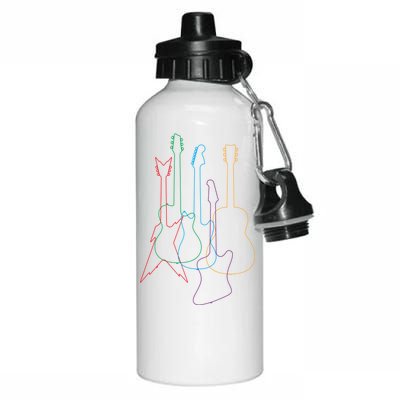 Retro Guitars Aluminum Water Bottle