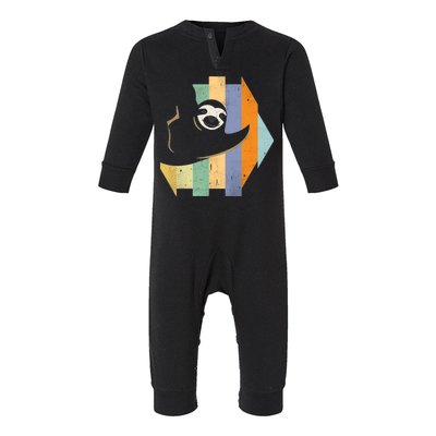 Retro Hanging Sloth Infant Fleece One Piece