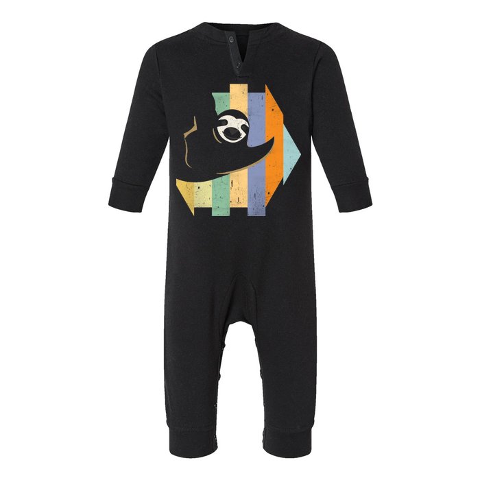 Retro Hanging Sloth Infant Fleece One Piece