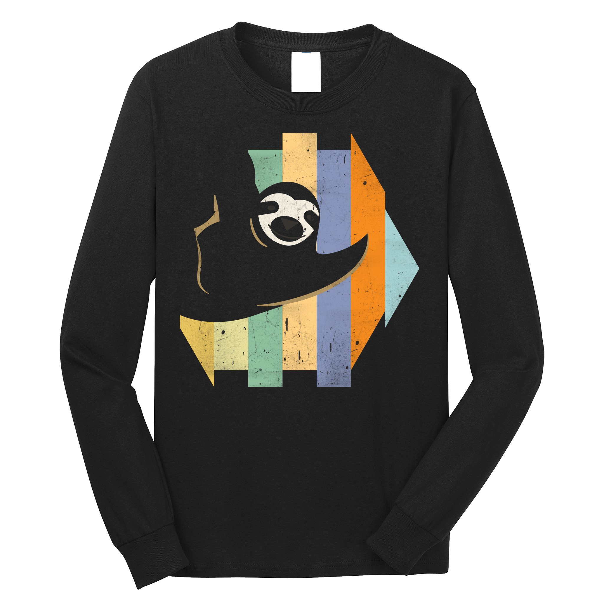 Retro Hanging Sloth Long Sleeve Shirt