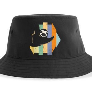 Retro Hanging Sloth Sustainable Bucket Hat