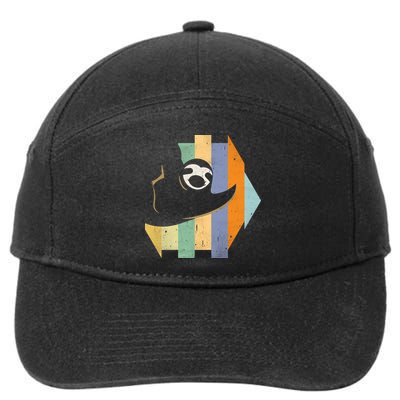 Retro Hanging Sloth 7-Panel Snapback Hat