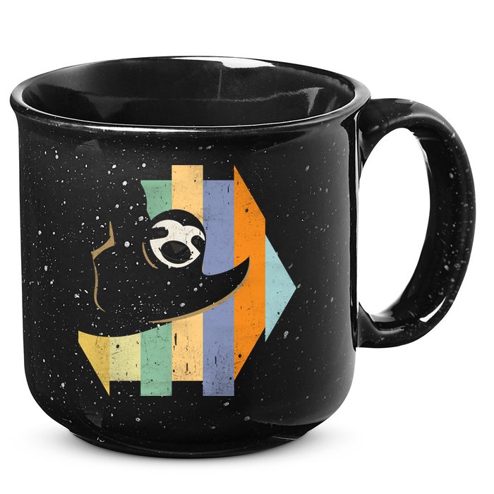 Retro Hanging Sloth 15oz Campfire Ceramic Mug
