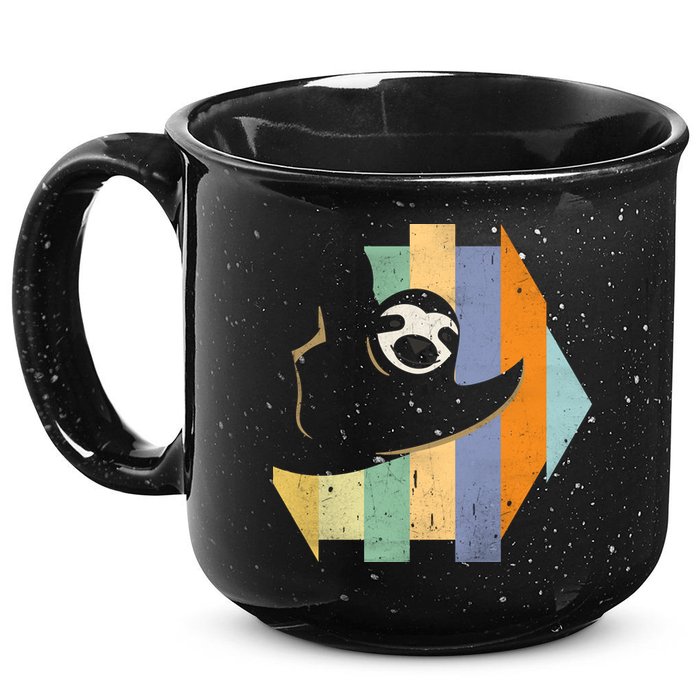 Retro Hanging Sloth 15oz Campfire Ceramic Mug