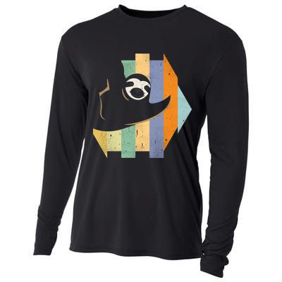 Retro Hanging Sloth Cooling Performance Long Sleeve Crew