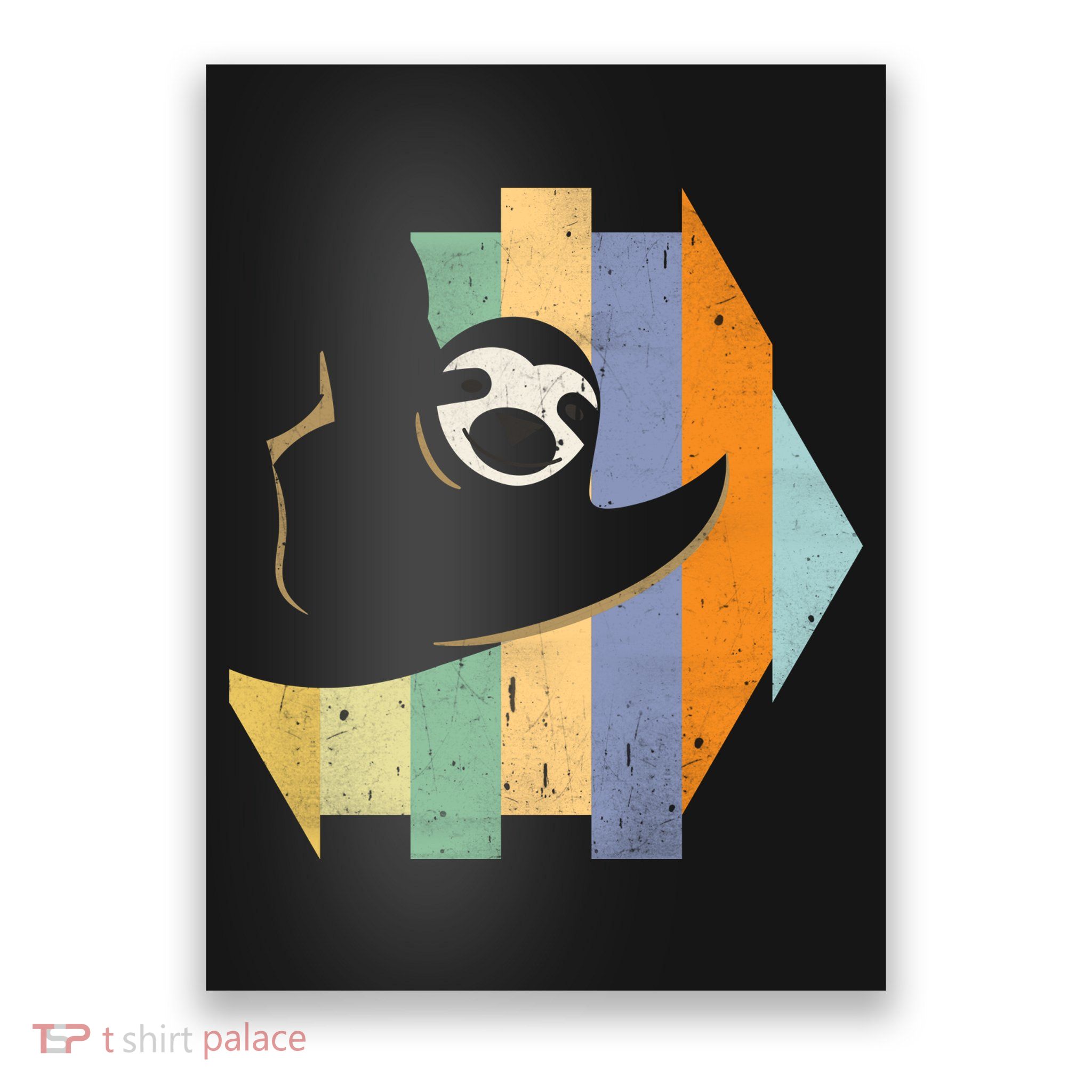 Retro Hanging Sloth Poster