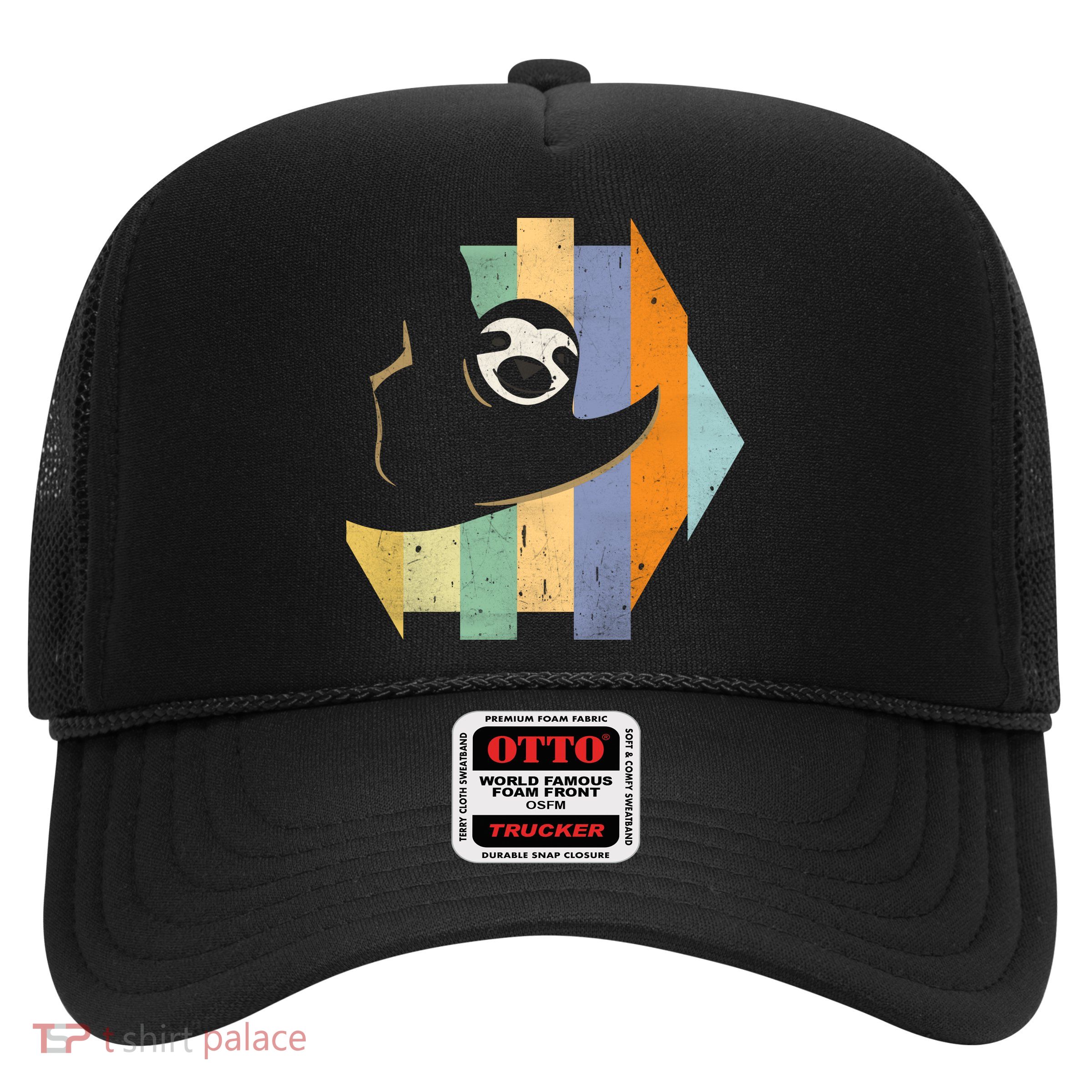 Retro Hanging Sloth Trucker Hat