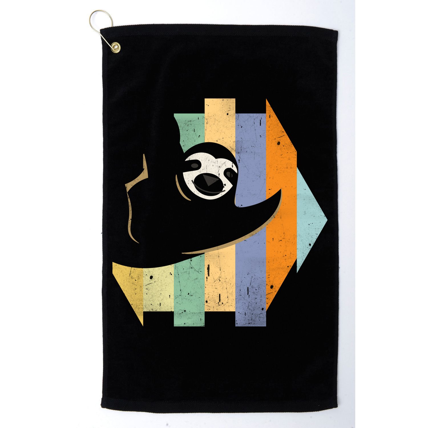 Retro Hanging Sloth Golf Towel