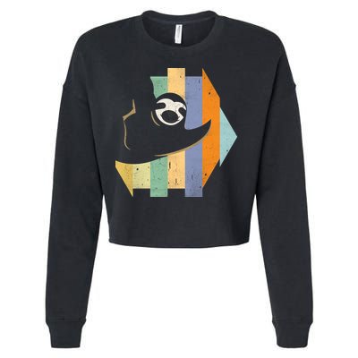 Retro Hanging Sloth Cropped Pullover Crew