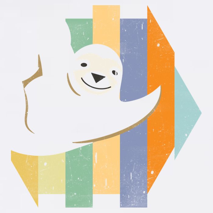 Retro Hanging Sloth Garment-Dyed Sweatshirt