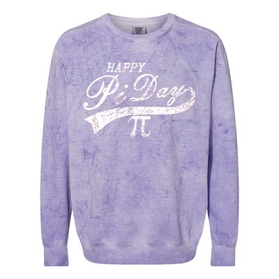 Retro Happy Pi Day 3.14 March 14th Math Geek Colorblast Crewneck Sweatshirt