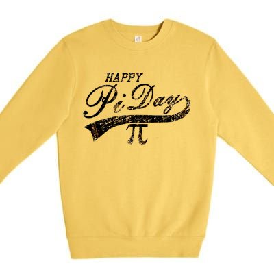 Retro Happy Pi Day 3.14 March 14th Math Geek Premium Crewneck Sweatshirt