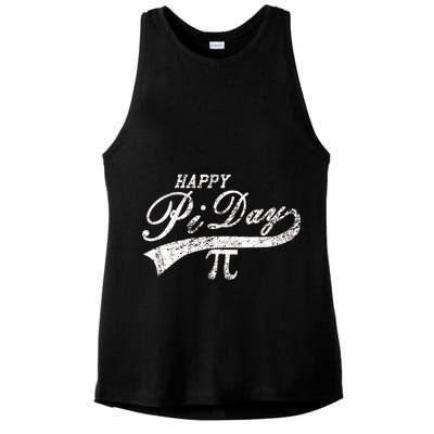 Retro Happy Pi Day 3.14 March 14th Math Geek Ladies PosiCharge Tri-Blend Wicking Tank