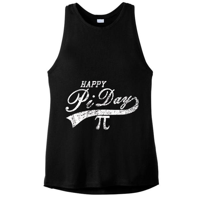 Retro Happy Pi Day 3.14 March 14th Math Geek Ladies PosiCharge Tri-Blend Wicking Tank