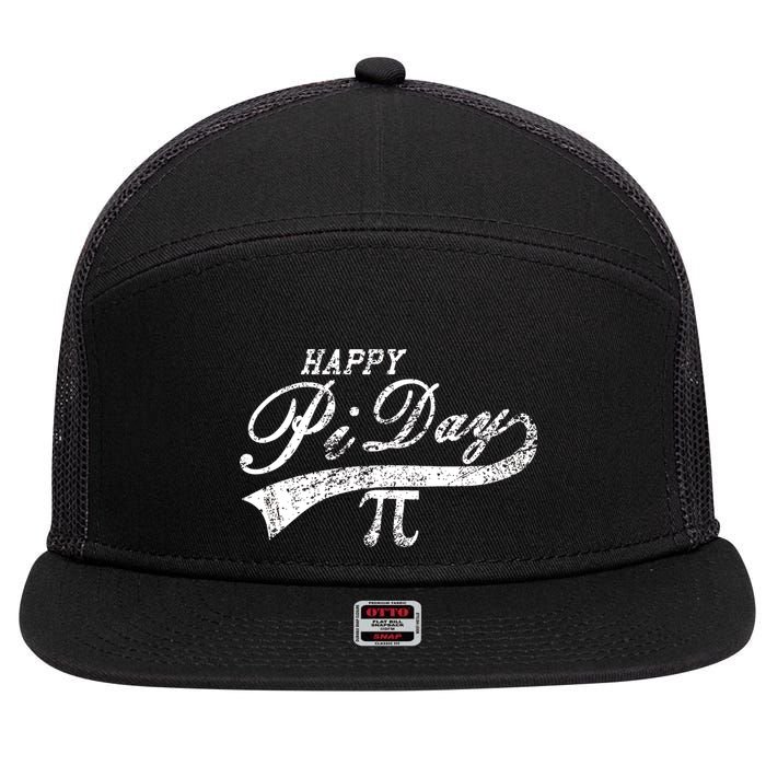 Retro Happy Pi Day 3.14 March 14th Math Geek 7 Panel Mesh Trucker Snapback Hat