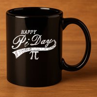 Retro Happy Pi Day 3.14 March 14th Math Geek 11oz C Handle Ceramic Mug
