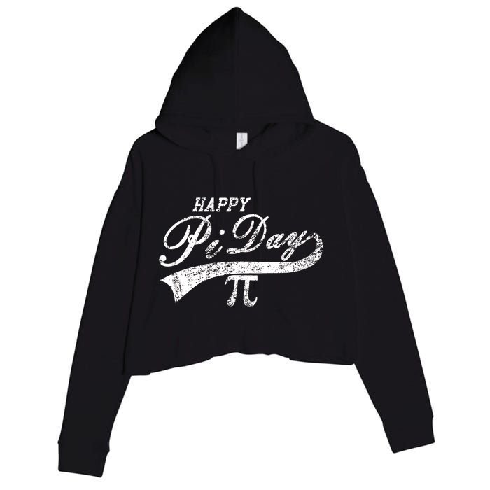 Retro Happy Pi Day 3.14 March 14th Math Geek Crop Fleece Hoodie