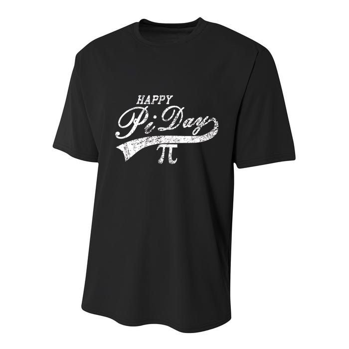 Retro Happy Pi Day 3.14 March 14th Math Geek Youth Performance Sprint T-Shirt