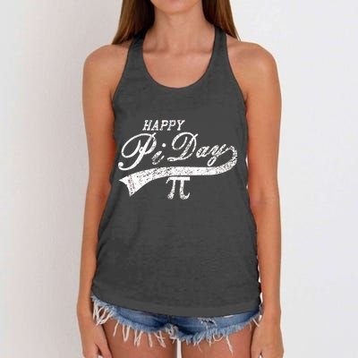 Retro Happy Pi Day 3.14 March 14th Math Geek Women's Knotted Racerback Tank