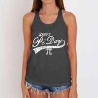 Retro Happy Pi Day 3.14 March 14th Math Geek Women's Knotted Racerback Tank