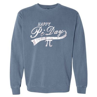 Retro Happy Pi Day 3.14 March 14th Math Geek Garment-Dyed Sweatshirt