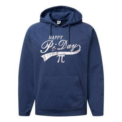 Retro Happy Pi Day 3.14 March 14th Math Geek Performance Fleece Hoodie