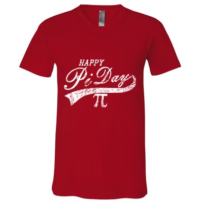 Retro Happy Pi Day 3.14 March 14th Math Geek V-Neck T-Shirt