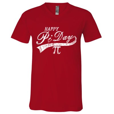 Retro Happy Pi Day 3.14 March 14th Math Geek V-Neck T-Shirt