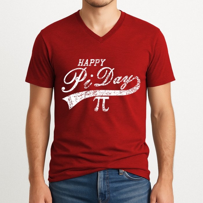 Retro Happy Pi Day 3.14 March 14th Math Geek V-Neck T-Shirt