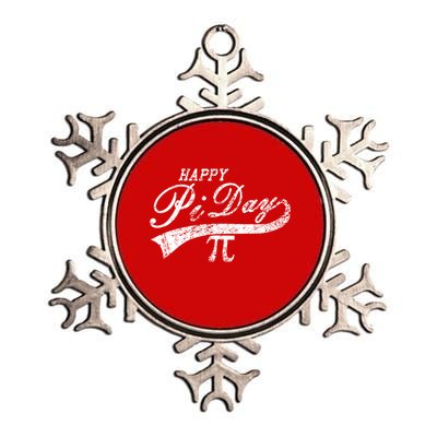 Retro Happy Pi Day 3.14 March 14th Math Geek Metallic Star Ornament