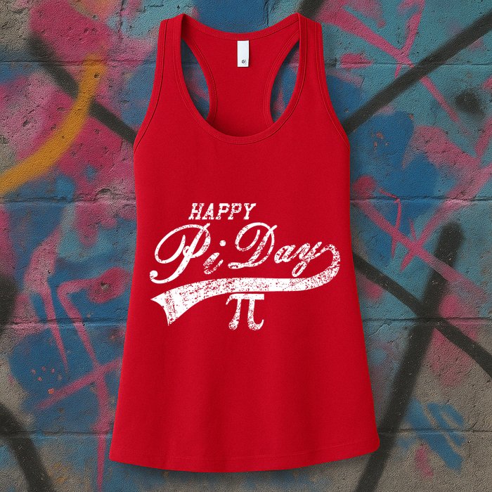 Retro Happy Pi Day 3.14 March 14th Math Geek Womens Tank Top