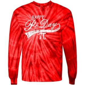 Retro Happy Pi Day 3.14 March 14th Math Geek Tie-Dye Long Sleeve Shirt